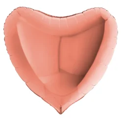 BALLON ALUMINIUM CUR 91CM OR ROSE