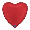 BALLON ALUMINIUM CUR 46CM ROUGE SATIN
