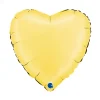 BALLON ALUMINIUM C?'UR SATIN 46CM JAUNE PASTEL