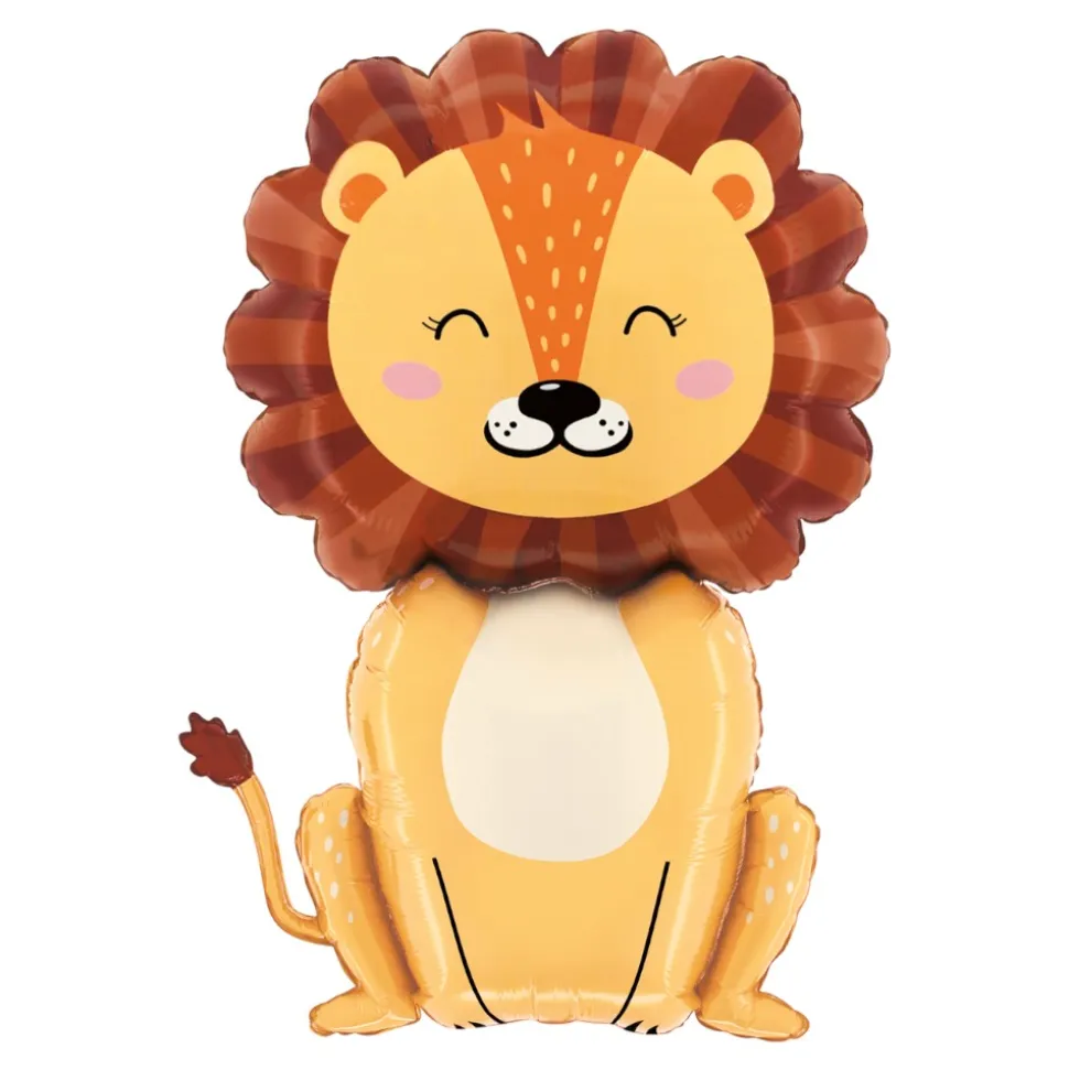 BALLON ALUMINIUM FIGURINE LION ROI JUNGLE 56X79CM