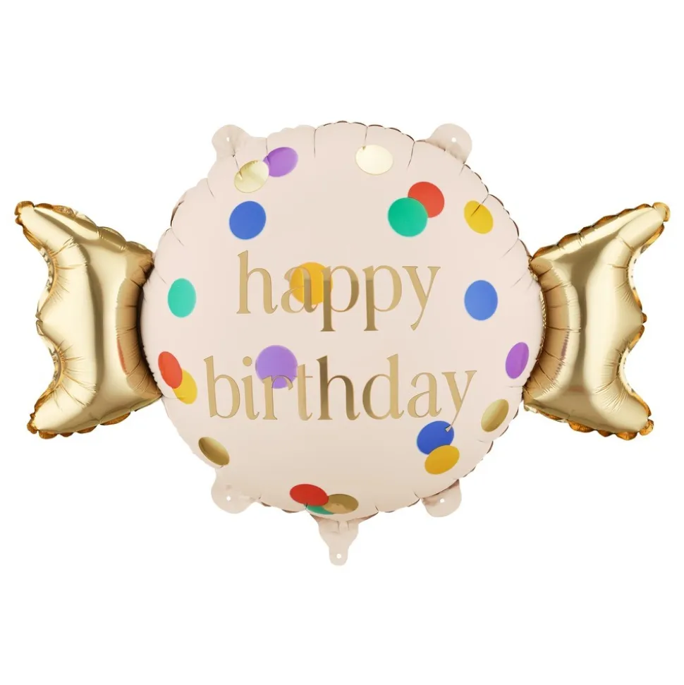 BALLON ALUMINIUM FORME BONBON BIRTHDAY 61X37CM