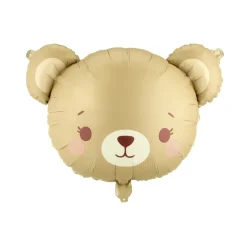 BALLON ALUMINIUM FORME OURS 56X40CM BEIGE FONÇÉ