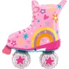 BALLON ALUMINIUM FORME PATIN HIPPIE 66X69CM ROSE