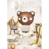 BALLON ALUMINIUM HOCHET OURS 45X67CM MARRON