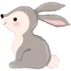 BALLON ALUMINIUM LAPIN DES BOIS 68X64CM GRIS