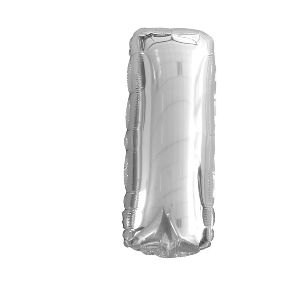 BALLON ALUMINIUM LETTRE I 36CM ARGENT