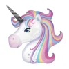 BALLON ALUMINIUM LICORNE SOURIANTE 74X76CM PASTEL