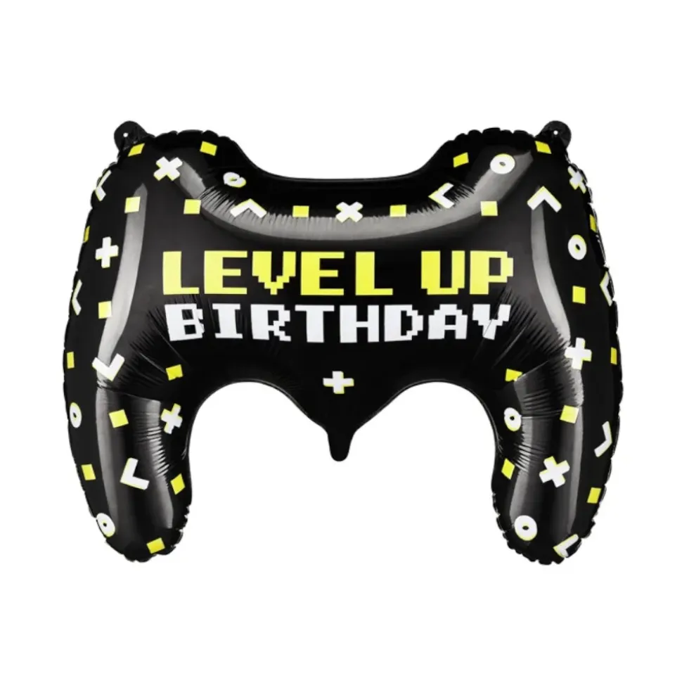 BALLON ALUMINIUM MANETTE ANNIVERSAIRE 60X45CM NOIR