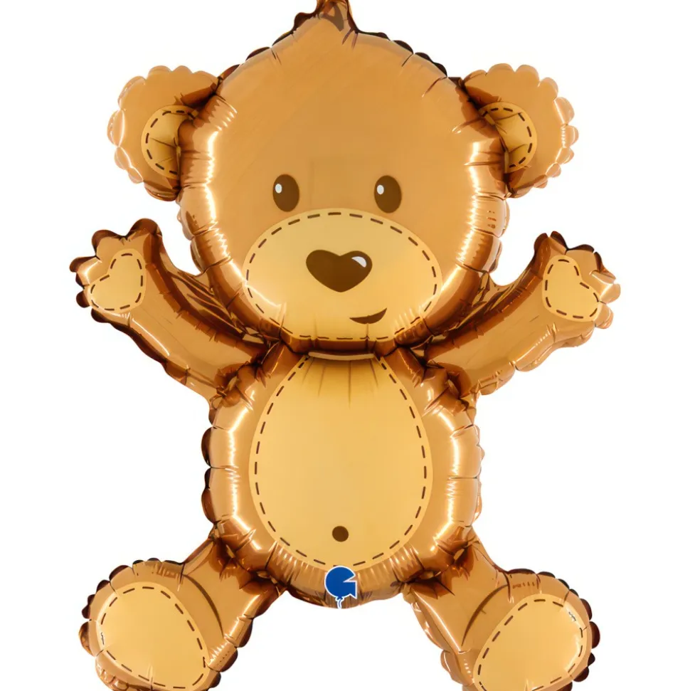 BALLON ALUMINIUM NOUNOURS D'AMOUR 28X32CM BRUN