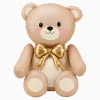 BALLON ALUMINIUM OURS DOUDOU NUD OR 90X81CM CRÈME