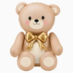 BALLON ALUMINIUM OURS DOUDOU NUD OR 90X81CM CRÈME