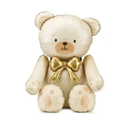 BALLON ALUMINIUM OURSON NUD 75X84CM CRÈME