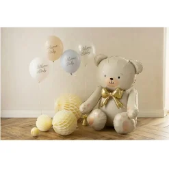 BALLON ALUMINIUM OURSON NUD 75X84CM CRÈME