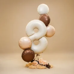 BALLON ALUMINIUM ROND 46CM NUDE SATIN
