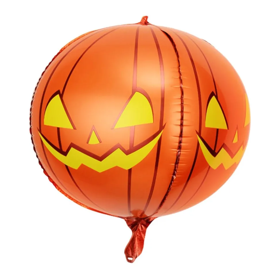 BALLON ALUMINIUM SPHÈRE CITROUILLE 40CM ORANGE