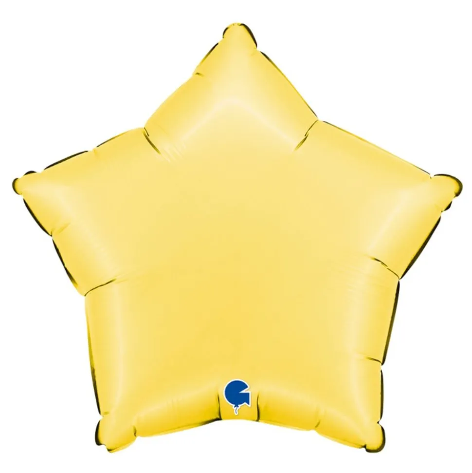 BALLON ALUMINIUM ÉTOILE 46CM JAUNE BANANE