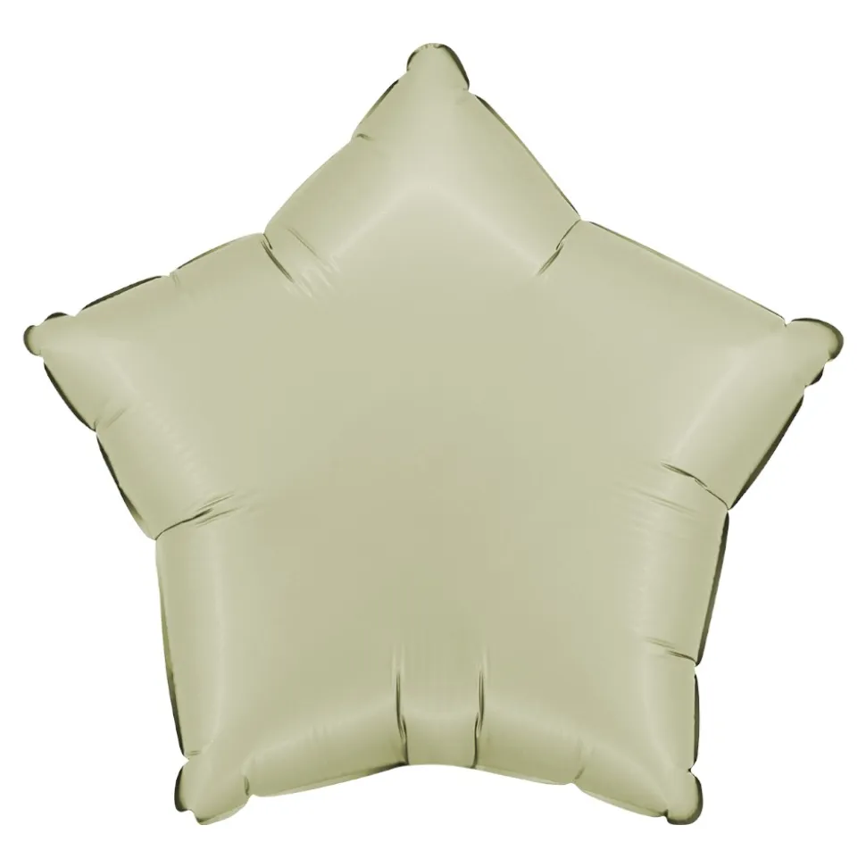 BALLON ALUMINIUM ÉTOILE 46CM VERT OLIVE SATIN