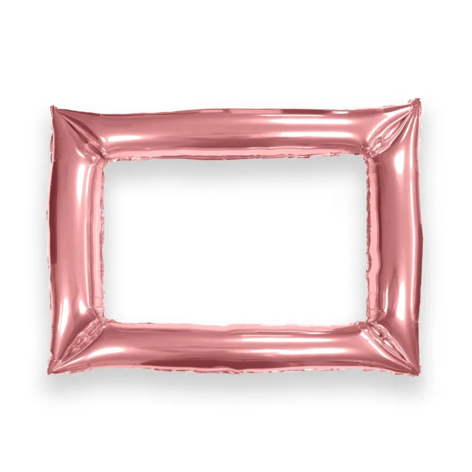 BALLON CADRE GONFLABLE PHOTOBOOTH 85X65CM OR ROSE