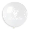 BALLON GÉANT BIO VIVE LES MARIÉS 80CM TRANSPARENT