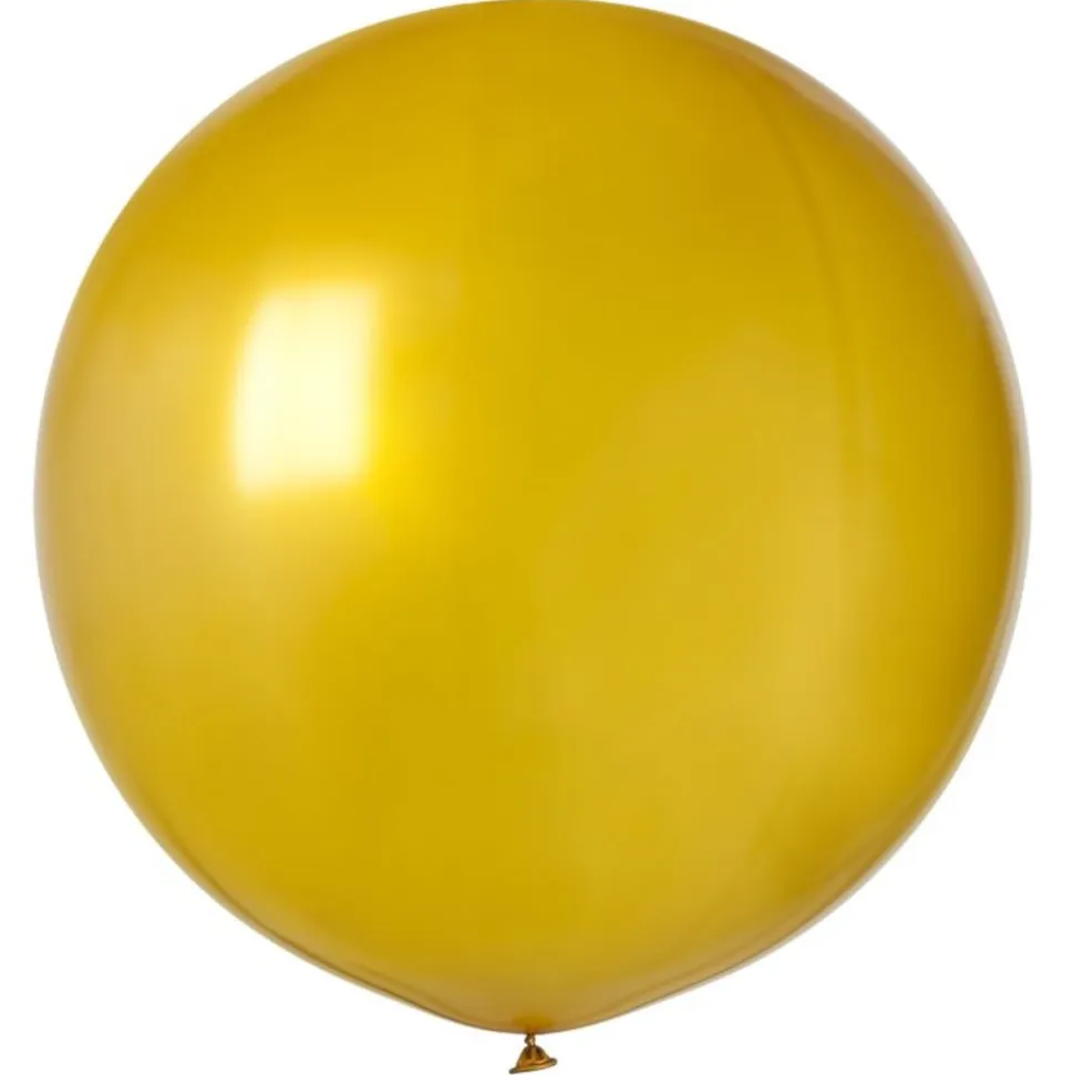 BALLON LATEX GÉANT ROND OR BIO 80CM