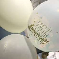 12 BALLONS LATEX BIO CONFETTIS ANNIVERSAIRE PASTEL