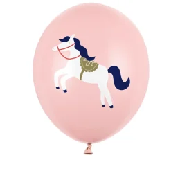 6 BALLONS LATEX CHEVAL 30CM ROSE
