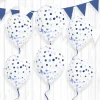 6 BALLONS LATEX À CONFETTIS 30CM BLEU