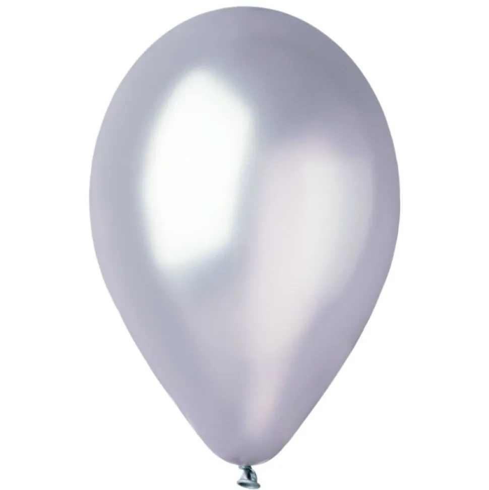 10 BALLONS LATEX METALLISÉS ARGENT BIO 30CM