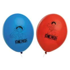 6 BALLONS LATEX ONE PIECE 27CM ROUGE BLEU