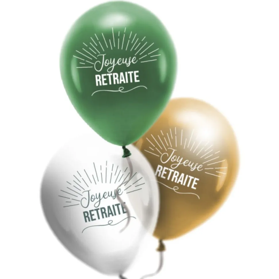 8 BALLONS LATEX RETRAITE TROPICAL 30CM