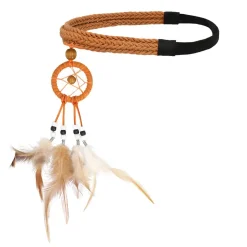 BANDEAU ATTRAPE-RÊVES PLUME PERLE HIPPIE FEMME