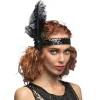 BANDEAU CHARLESTON PLUMES PAON STRASS NOIR FEMME