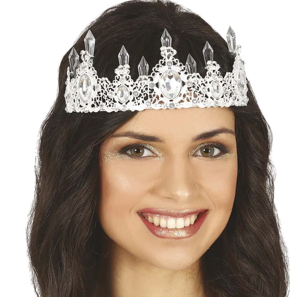 BANDEAU COURONNE MÉTALLIQUE DIAMANT ARGENT ADULTE