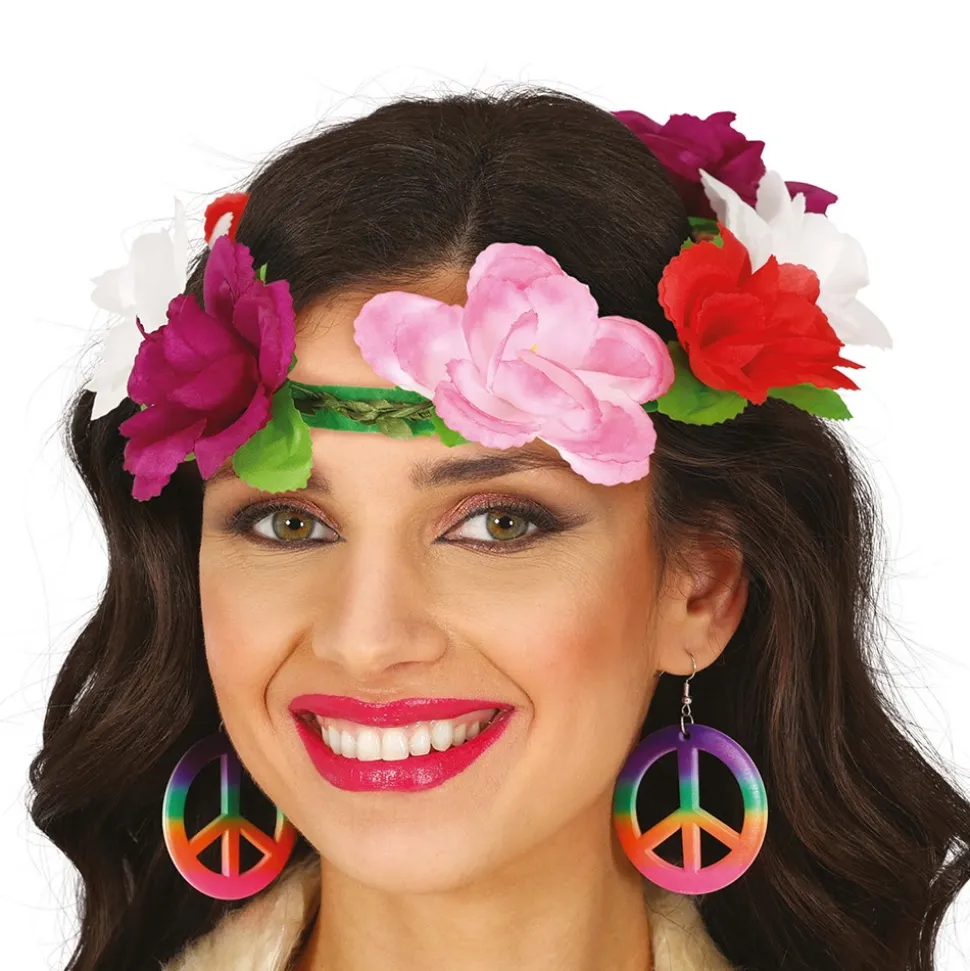 BANDEAU DE TÊTE FLEUR ROSIER ARTIFICIEL ADULTE
