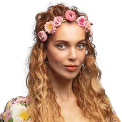 BANDEAU FLEUR ARTIFICIEL ROSIER LOTUS ROSE ADULTE