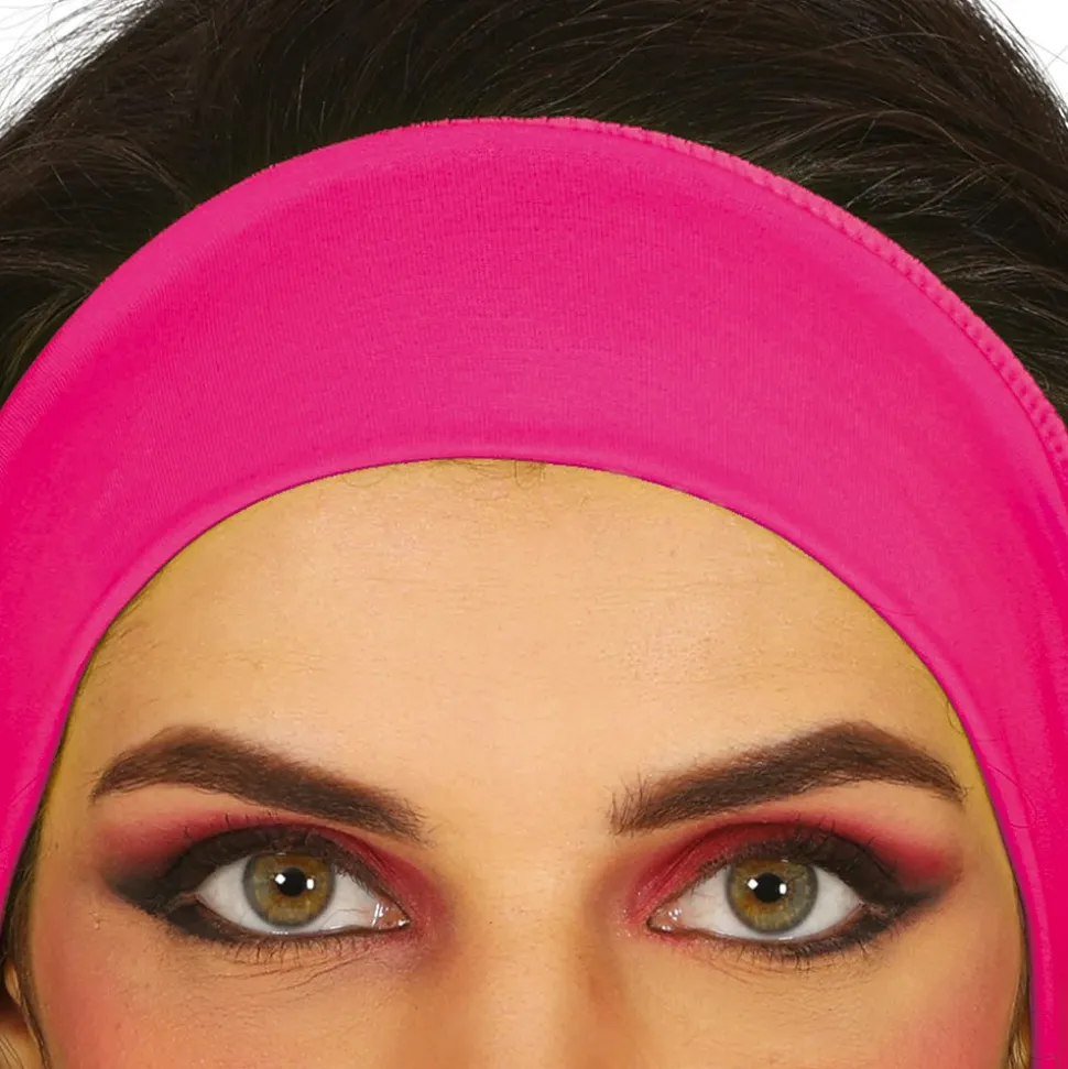 BANDEAU STRETCH SPORT ANNÉES 80 ADULTE FLUO FUCHSIA