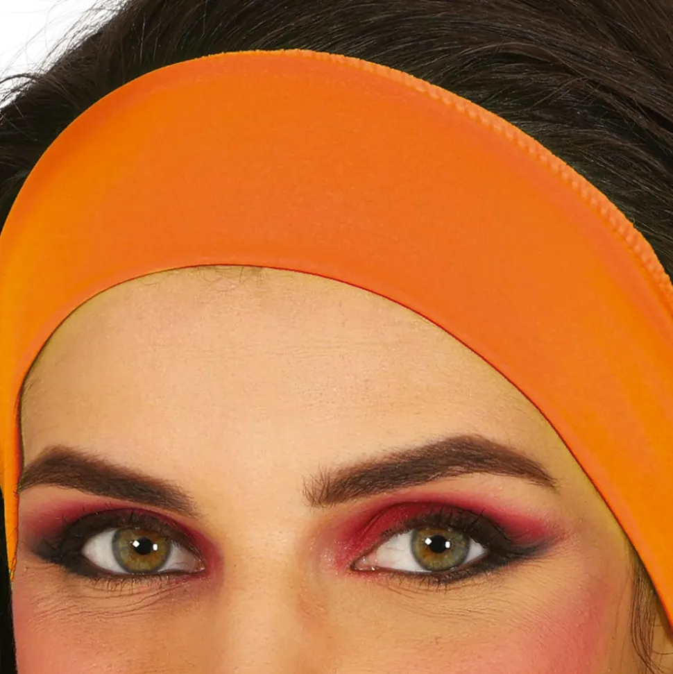 BANDEAU STRETCH SPORT ANNÉES 80 ADULTE FLUO ORANGE