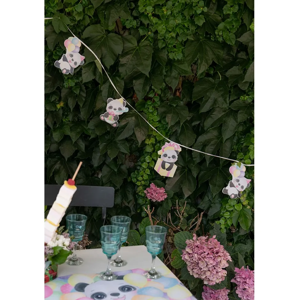 BANDEROLE PANDA 15X20CM 5M MULTICOLORE