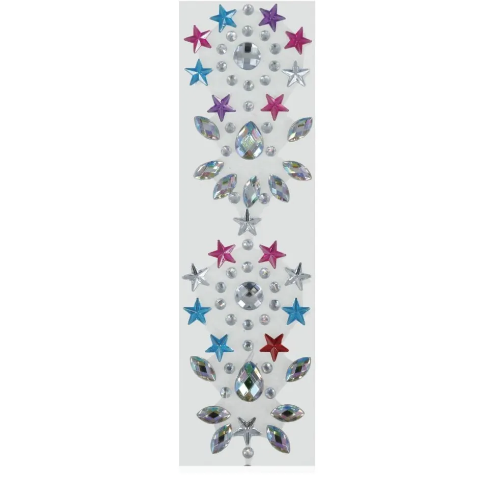 BIJOUX CHEVEUX ADHÉSIF STRASS MULTICOLORE