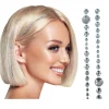 BIJOUX CHEVEUX ADHÉSIF STRASS MÈCHE ARGENT