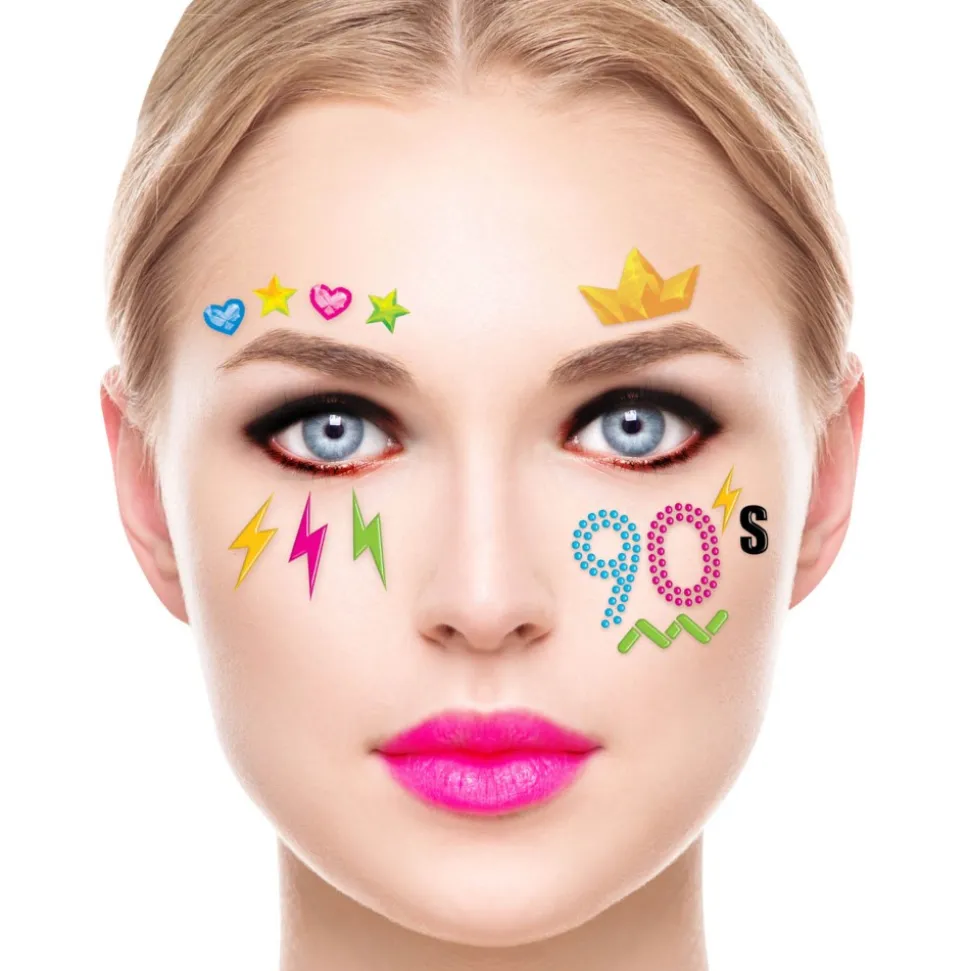 BIJOUX DE PEAU ADHÉSIF VISAGE ANNÉES 90 ADULTE