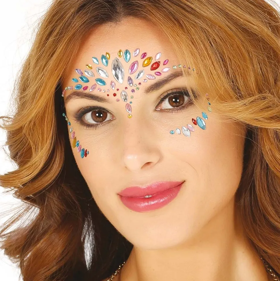 BIJOUX DE PEAU ADHÉSIF VISAGE MULTICOLORE FEMME