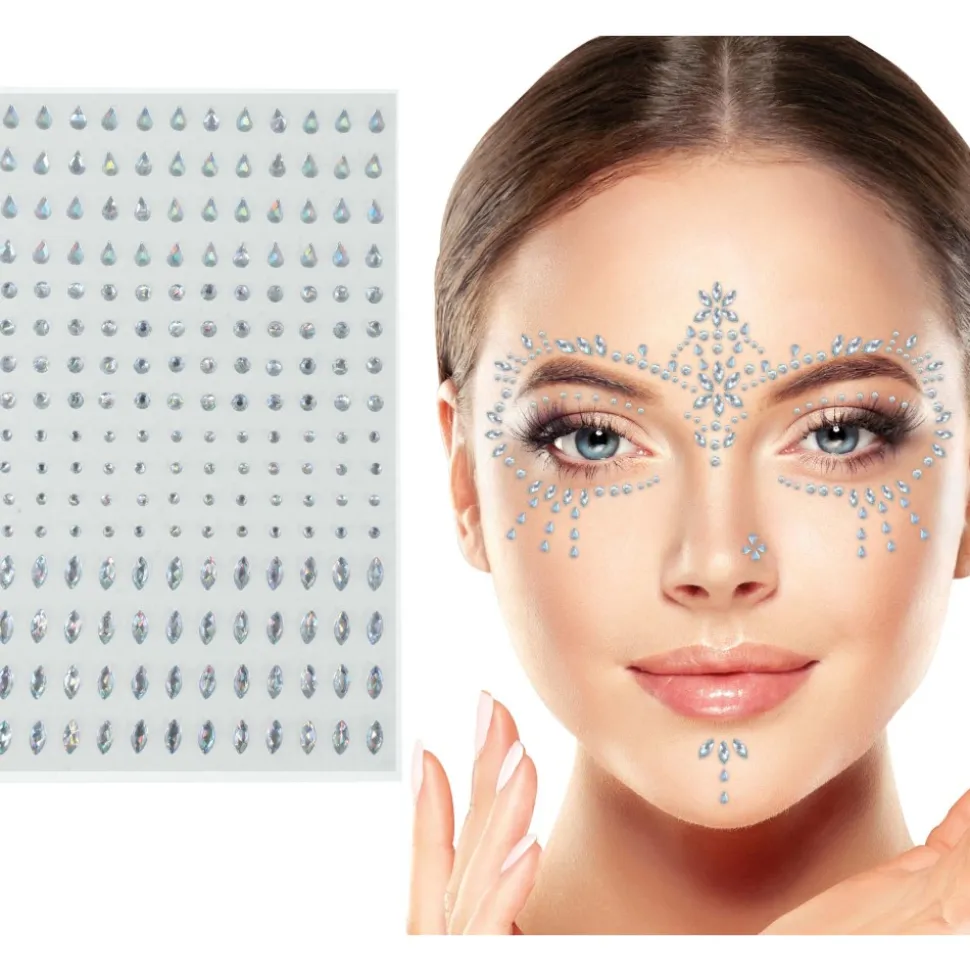 BIJOUX DE PEAU ADHÉSIF VISAGE STRASS CRISTAL FEMME