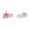 6 BOITES CARTON PRISME TRIANGLE 12CM BLANC ROSE