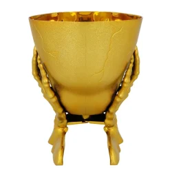 BOL CRÂNE DÉCO PP MAINS SQUELETTE 16X15X17CM OR