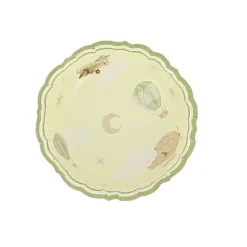 6 BOLS CARTON ANNIVERSAIRE MONTGOLFIÈRE 13CM TAUPE