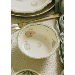 6 BOLS CARTON ANNIVERSAIRE MONTGOLFIÈRE 13CM TAUPE