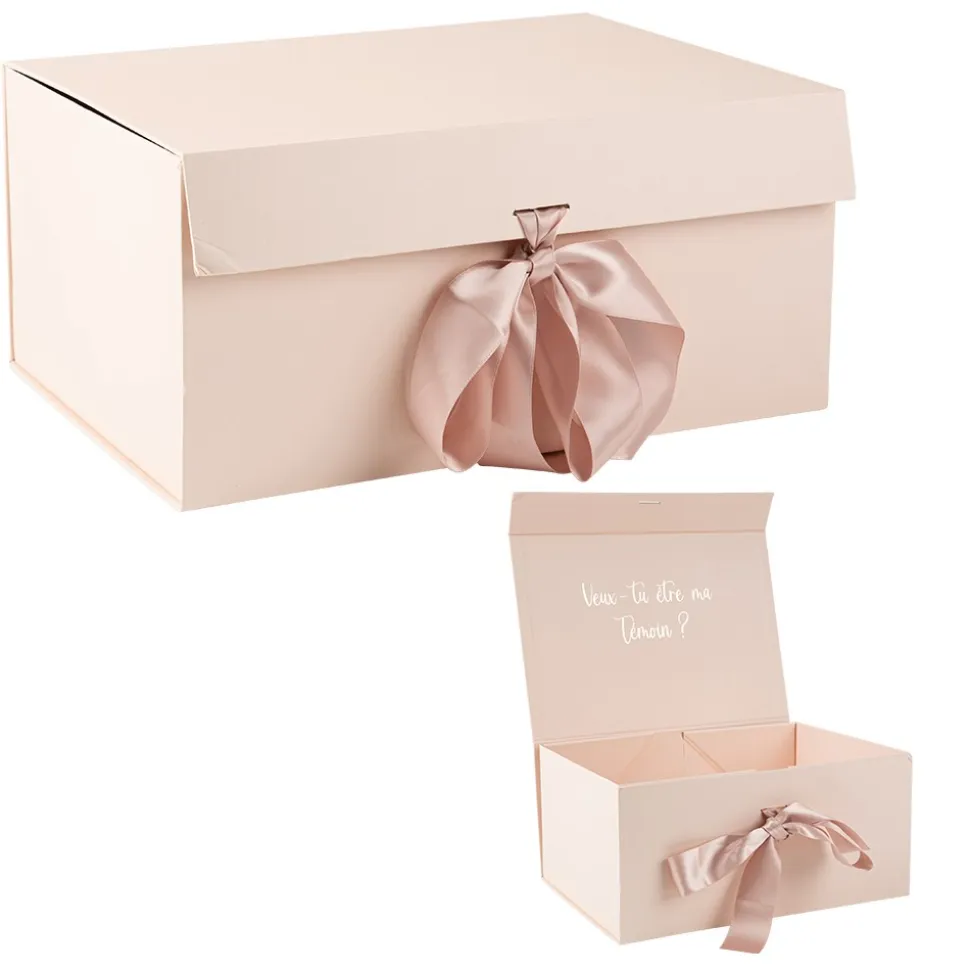 BOÎTE CARTON PLIABLE TÉMOIN 33.4X23.5X15.3CM ROSE