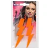 BOUCLES D'OREILLES ÉCLAIR FLUO ORANGE ADULTE