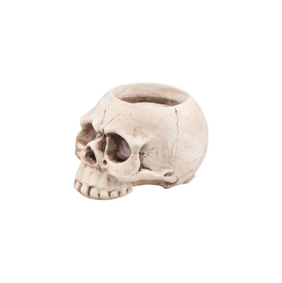 BOUGEOIR CRÂNE SANS MACHOIRE RÉSINE 6.5X8.5X5CM